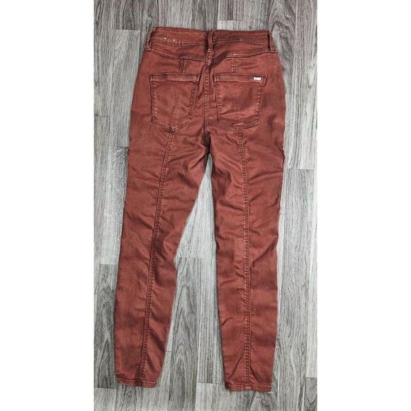 White House Black Market Womens Size 0 Short Skinny Ankle High Rise Red Jeans - Picture 2 of 12